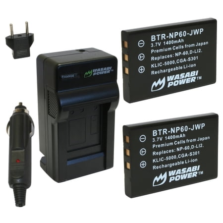 Wasabi Power Battery (2-Pack) and Charger for Ricoh DB-40