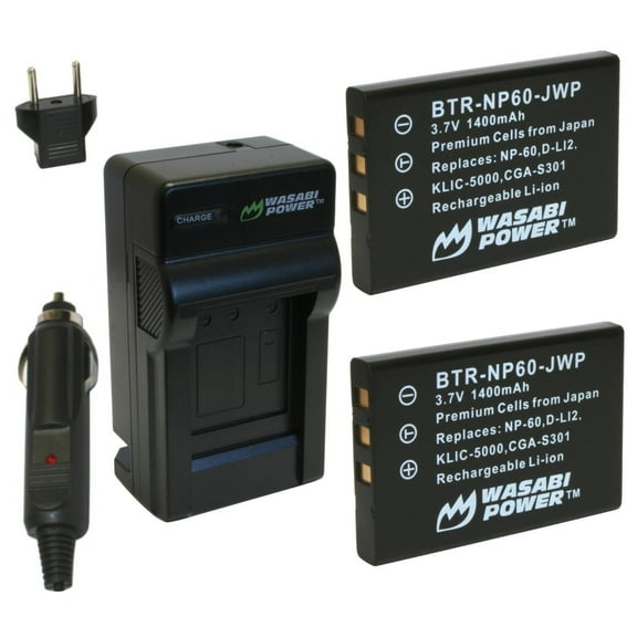 Wasabi Power Battery (2-Pack) and Charger for Ricoh DB-40
