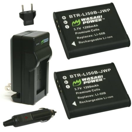 Wasabi Power Battery (2-Pack) and Charger for Ricoh Pentax D-LI92