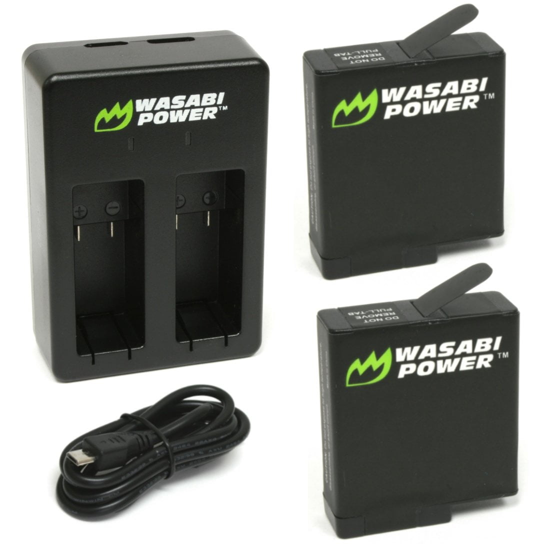 Wasabi Power Battery (2-Pack) and Dual Charger for GoPro HERO7 Black, HERO6, HERO5