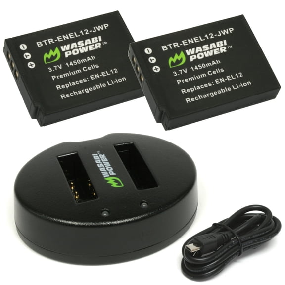 Wasabi Power Battery (2-Pack) and Dual Charger for Nikon EN-EL12