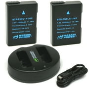Wasabi Power Battery (2-Pack) and Dual Charger for Nikon EN-EL14, EN-EL14a