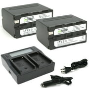 Wasabi Power Battery 2-Pack and Dual Charger for Sony NP-F950, NP-F960, NP-F970, NP-F975 L Series
