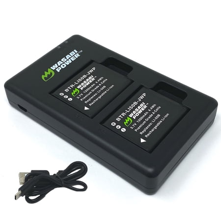 Wasabi Power Battery (2-Pack) and USB-C Charger for Ricoh Pentax D-LI92
