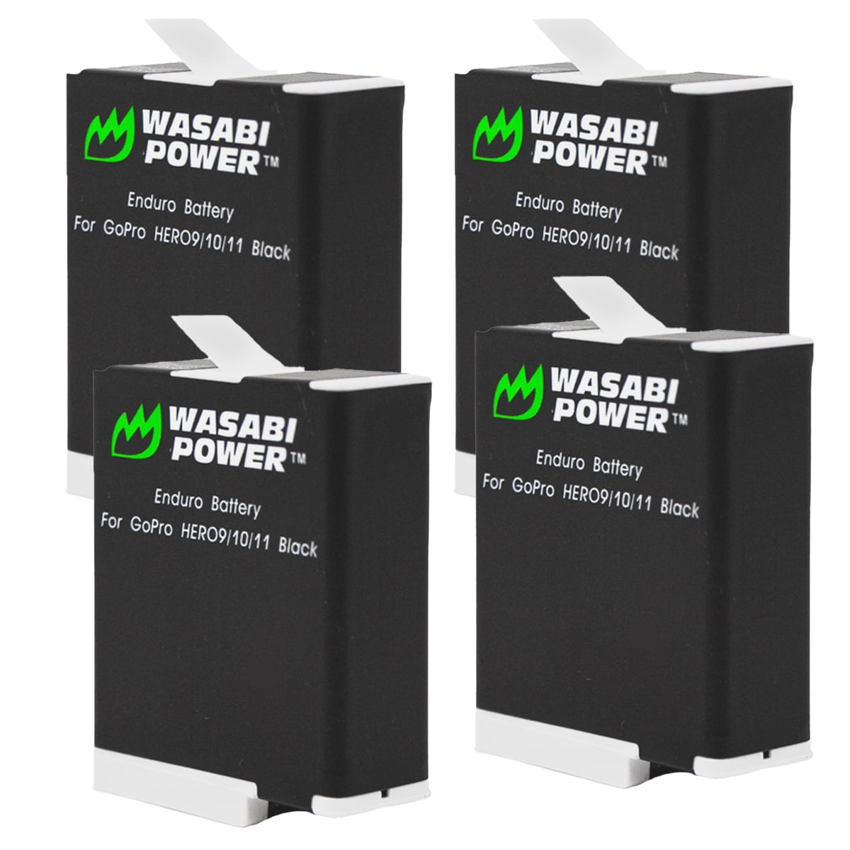 Wasabi Power GoPro Battery 4-Pack For HERO12/11/10/9 - 1730mAh Replacement Batteries