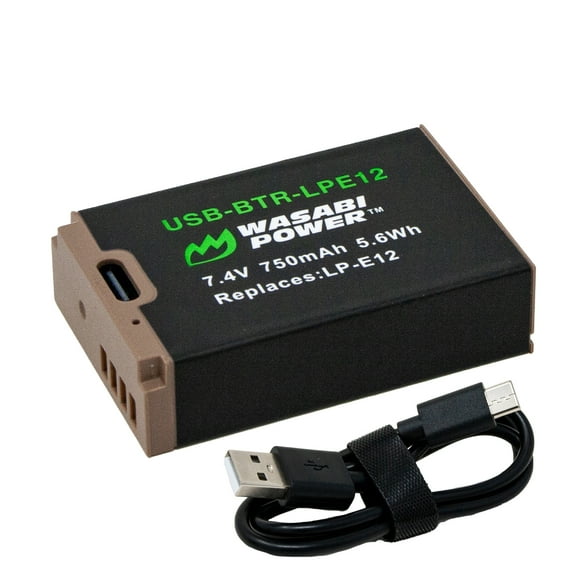 Wasabi Power USB Battery for Canon LP-E12 with USB-C Fast Charging