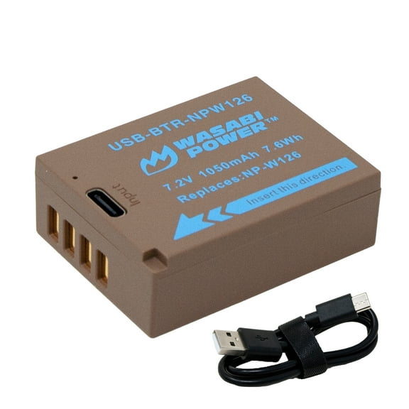 Wasabi Power USB Battery for Fujifilm NP-W126 with USB Fast Charging