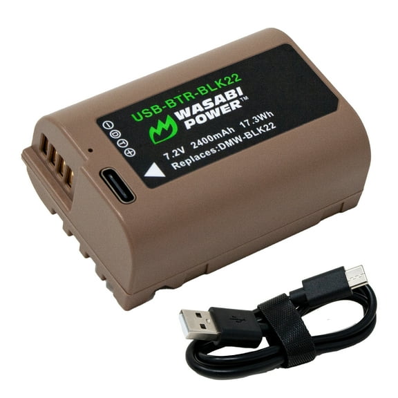 Wasabi Power USB Battery for Panasonic DMW-BLK22 with USB-C Fast Charging