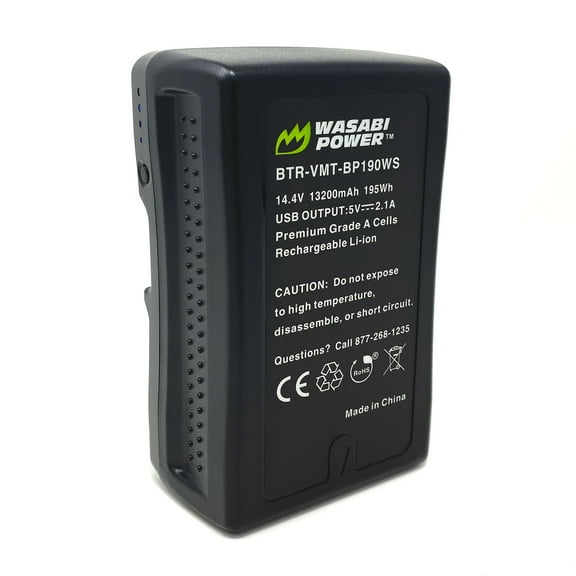 Wasabi Power V-Mount Battery (14.4V, 13200mAh, 195Wh)