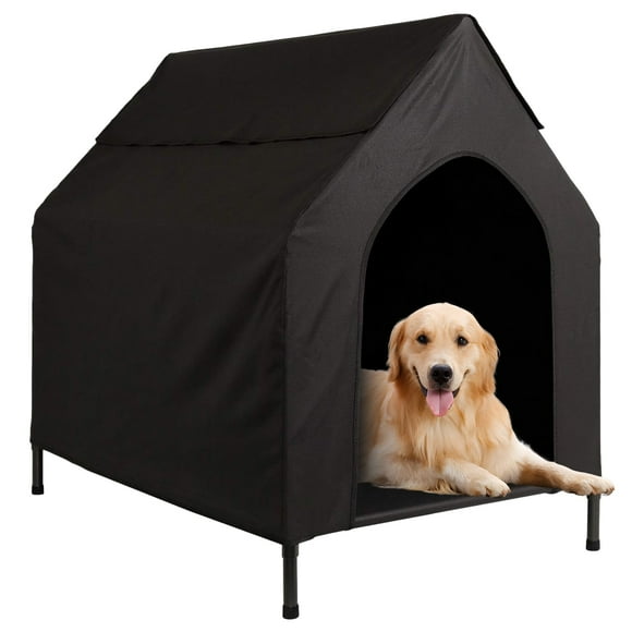 Wasait 43" Large Dog House for Outdoor, Outdoor Dog House Weatherproof PVC Dog House Shelter for Indoor, Breathable Fabric Elevated Dog Bed for Large Breeds