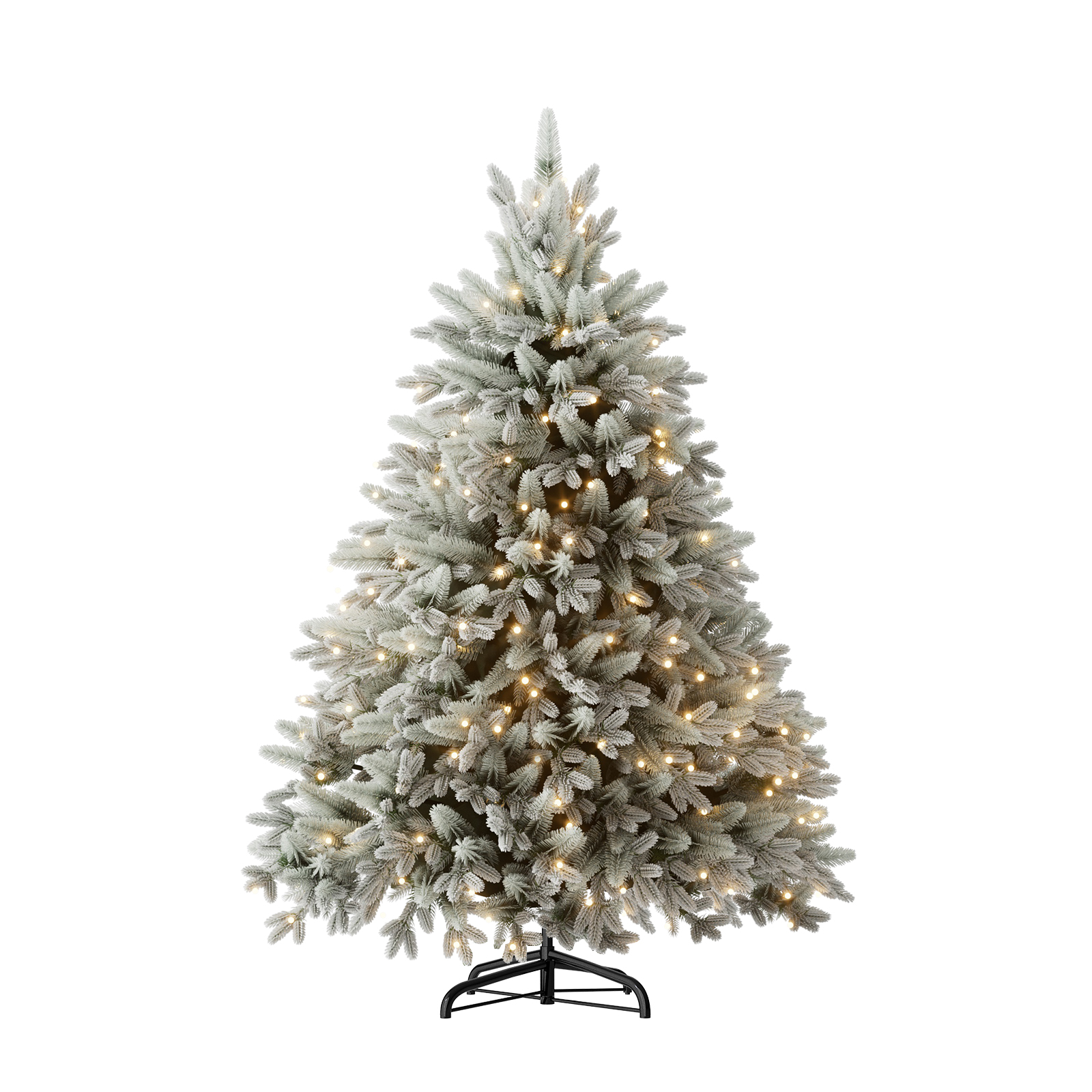 Wasait 6ft Snow Flocked Christmas Tree Prelit Artificial Christmas Tree
