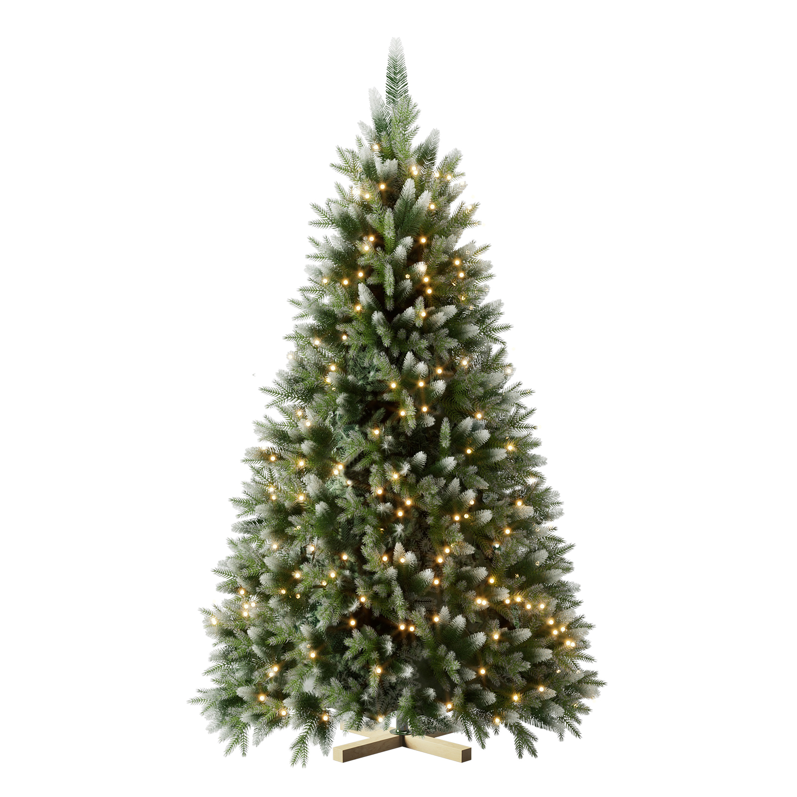 Wasait 7ft Flocked Christmas Tree Prelit Artificial Christmas Tree with