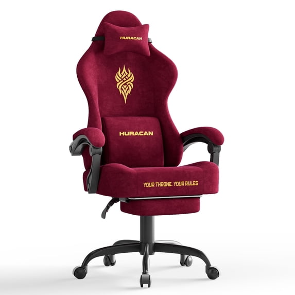 Wasait Gaming Chair with Footrest High Back Ergonomic Game Chair with Headrest and Massage Lumbar Cushion Reclining Computer Office Gamer Chair for Adults, Red