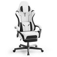 thumbnail image 1 of Wasait Gaming Chair for Adult Gamer Chair with Footrest Headrest&Massage Lumbar Support High Back Game Chair Ergonomic Gaming Office Chair,White, 1 of 9