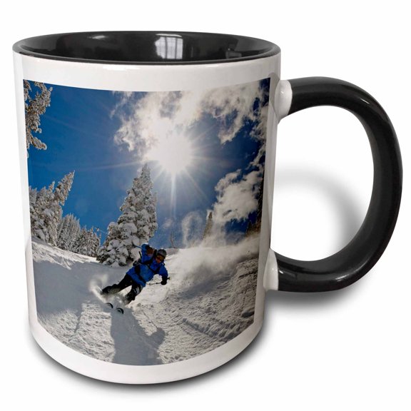 3drose, Wasatch Backcountry Skiing, Wasatch Mountains, Utah - Us45 Hga0245 - Howie Garber, 11oz Two-tone Black Mug