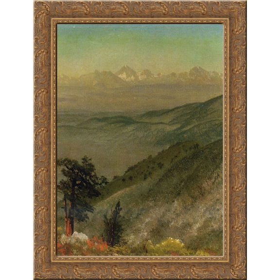 Wasatch Mountains 20x24 Gold Ornate Wood Framed Canvas Art by Bierstadt, Albert