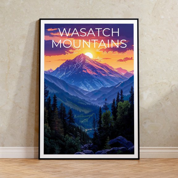 Wasatch Mountains Utah Idaho Travel Wall Art Decor Unframed Paper Print