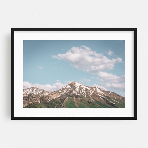 Wasatch Range 01 - Orem Utah Photography Mountain Landscape Nature Scenic Snow Winter Pastel Black Framed Wall Art Print 5 x 7 inches