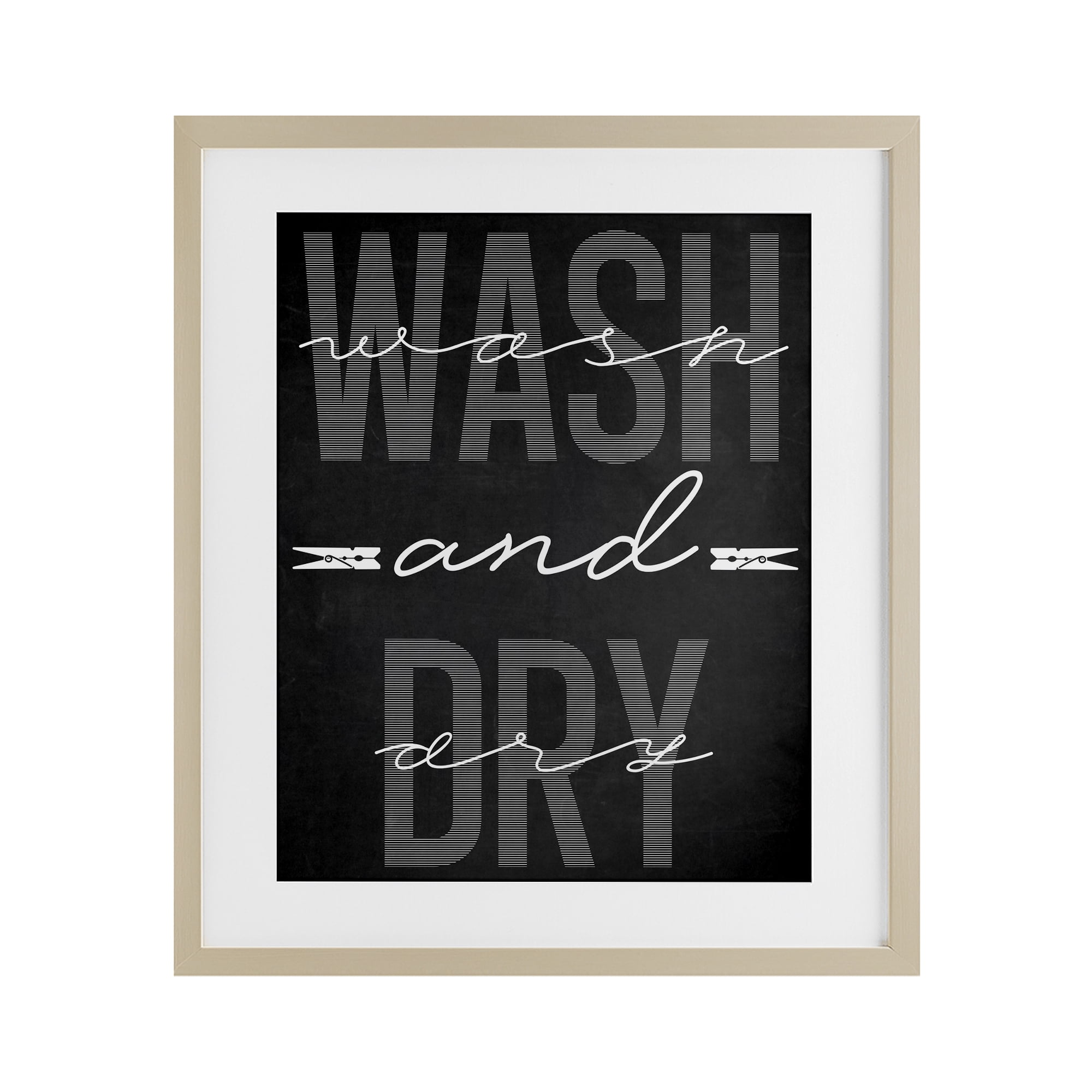 Wash And Dry Black Minimal Birch Framed Print Under Glass, design by Marcus Prime