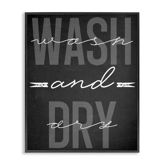Wash And Dry Black Minimal Black Framed Giclee Art, design by Marcus Prime