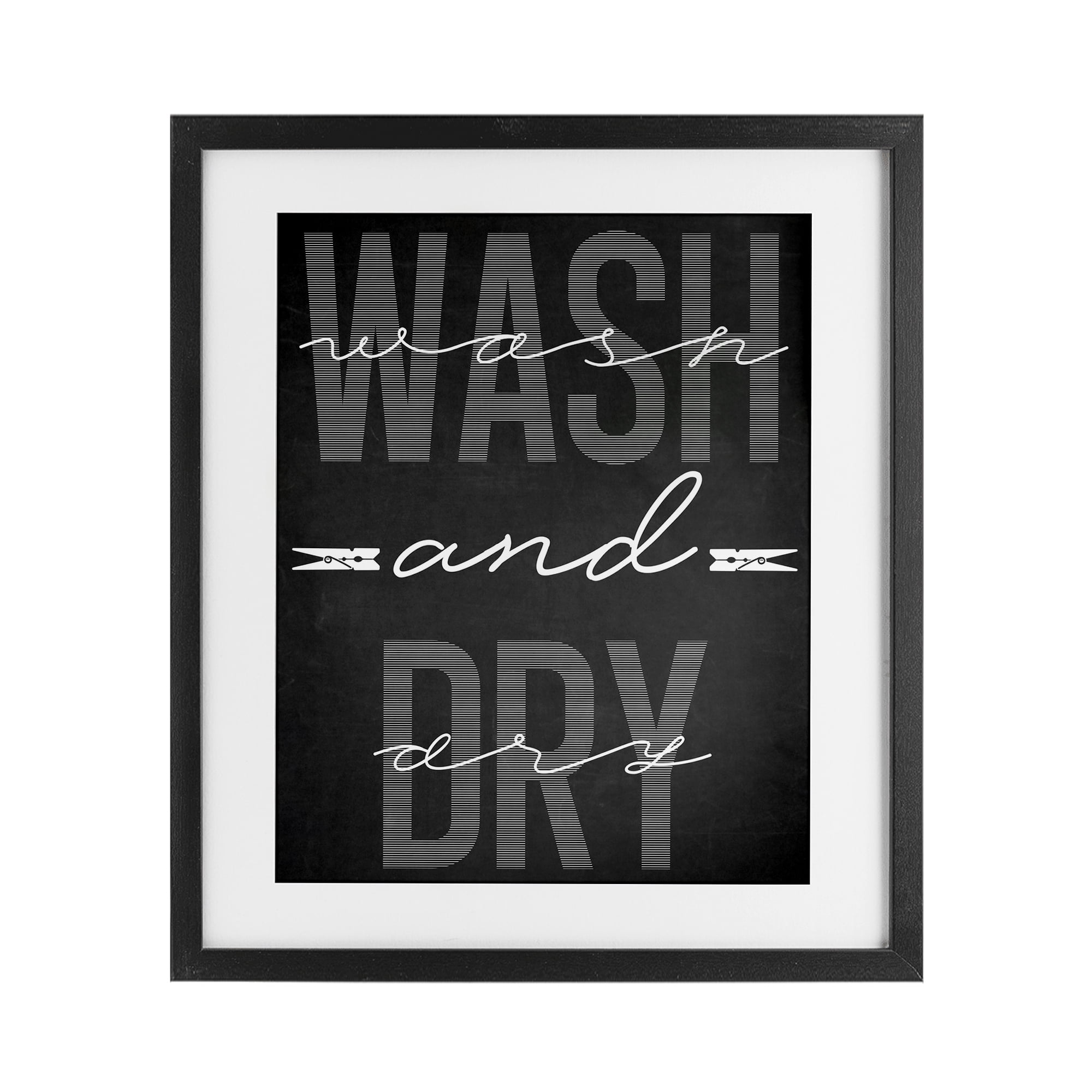 Wash And Dry Black Minimal Black Framed Print Under Glass, design by Marcus Prime