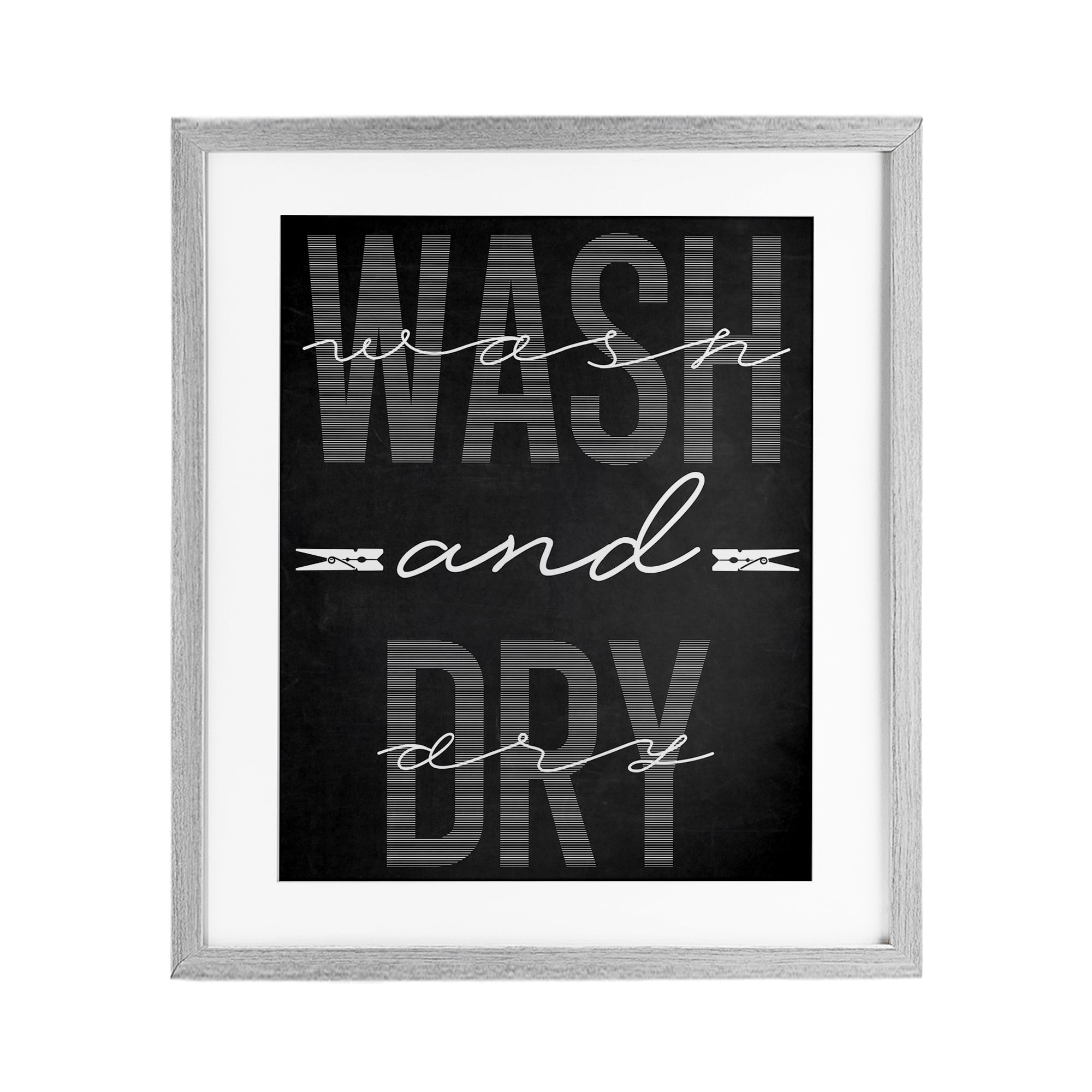 Wash And Dry Black Minimal Gray Framed Print Under Glass, design by Marcus Prime
