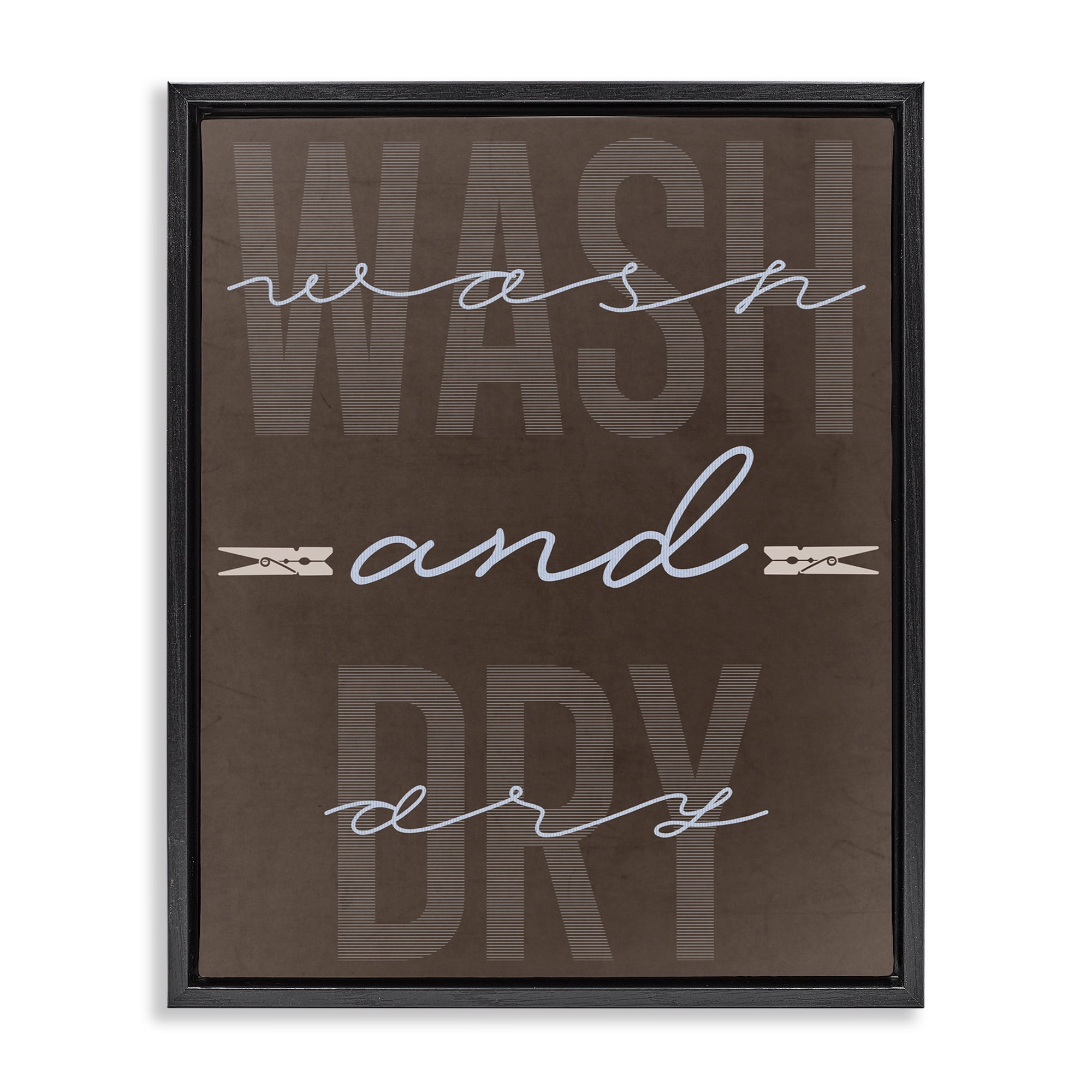 Wash And Dry Brown Black Framed Floater Canvas Wall Art, design by Marcus Prime