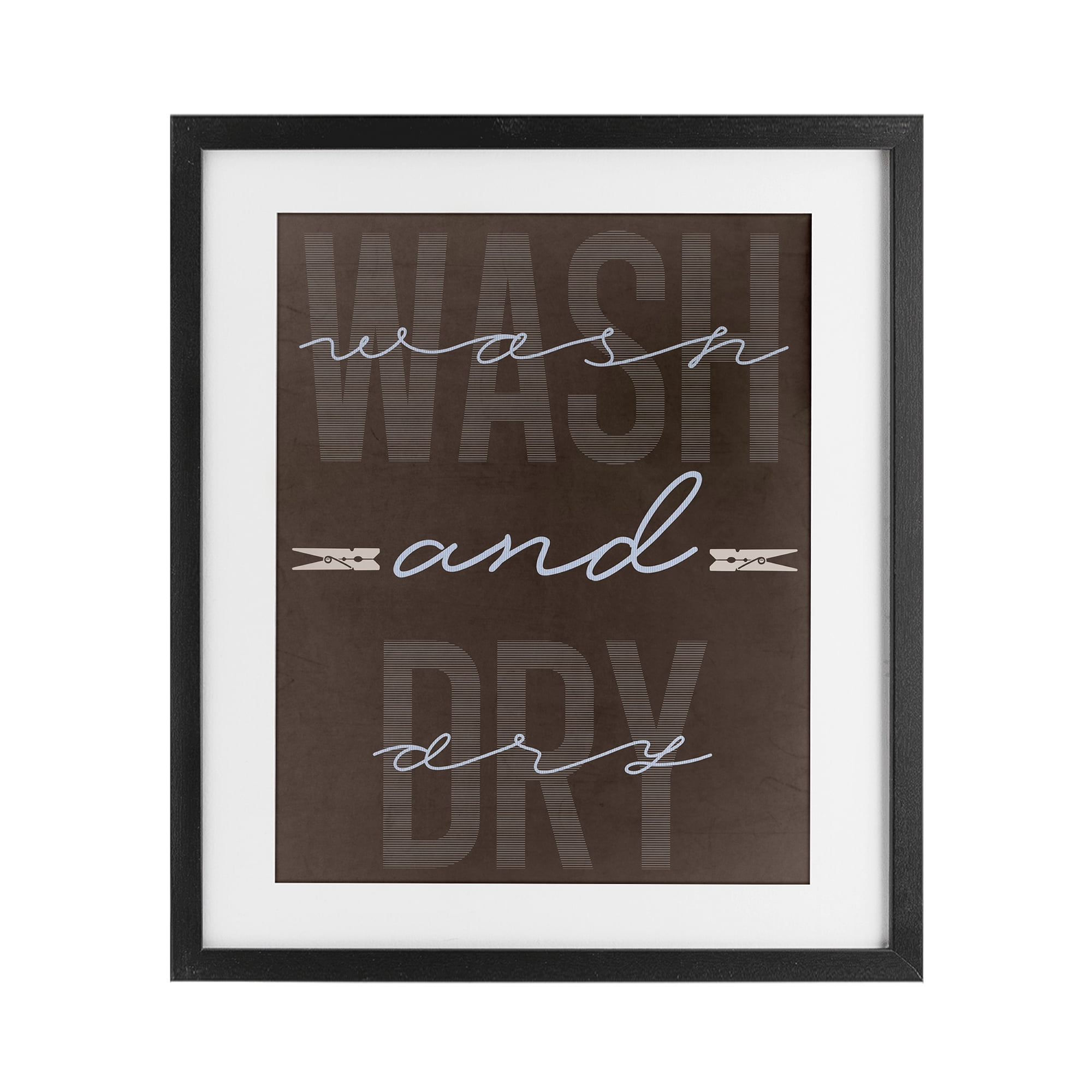 Wash And Dry Brown Black Framed Print Under Glass, design by Marcus Prime