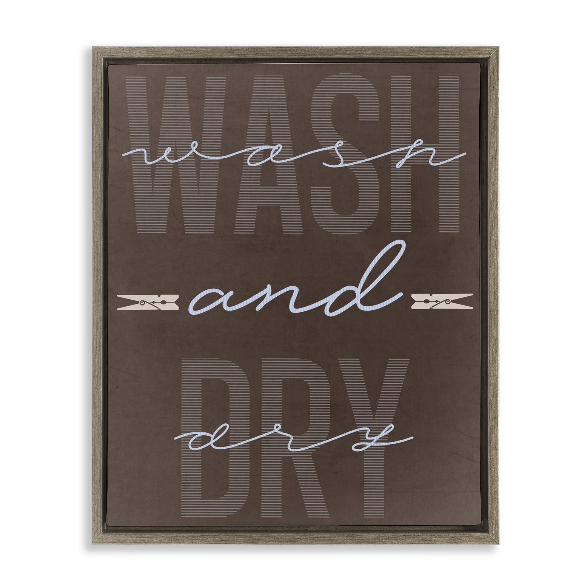 Wash And Dry Brown Brown Framed Floater Canvas Wall Art, design by Marcus Prime