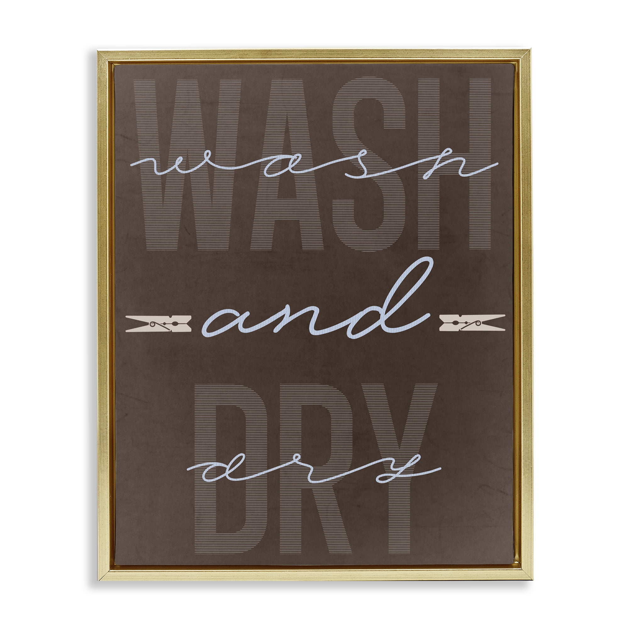 Wash And Dry Brown Gold Framed Floater Canvas Wall Art, design by Marcus Prime