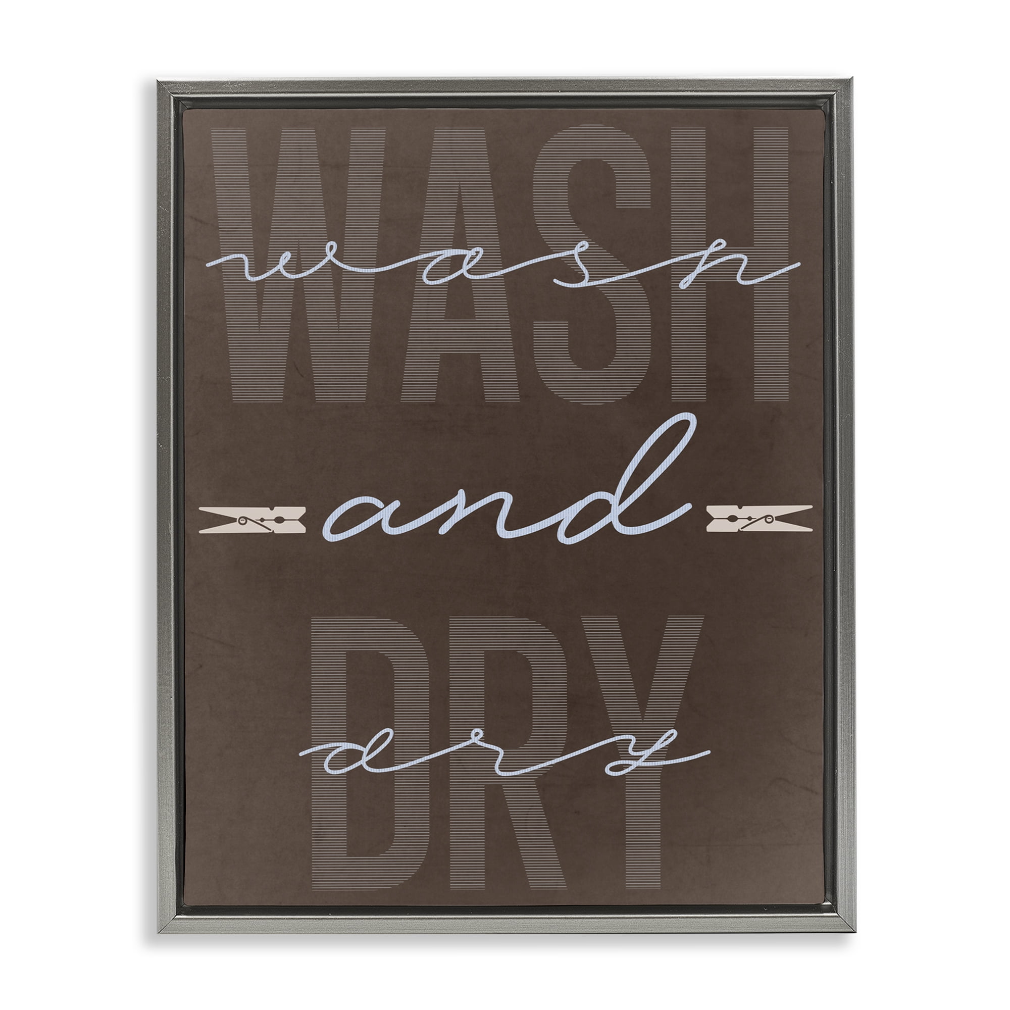 Wash And Dry Brown Gray Framed Floater Canvas Wall Art, design by Marcus Prime