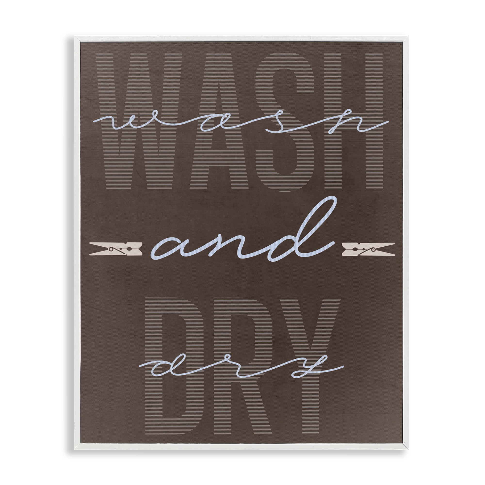 Wash And Dry Brown White Framed Giclee Art, design by Marcus Prime