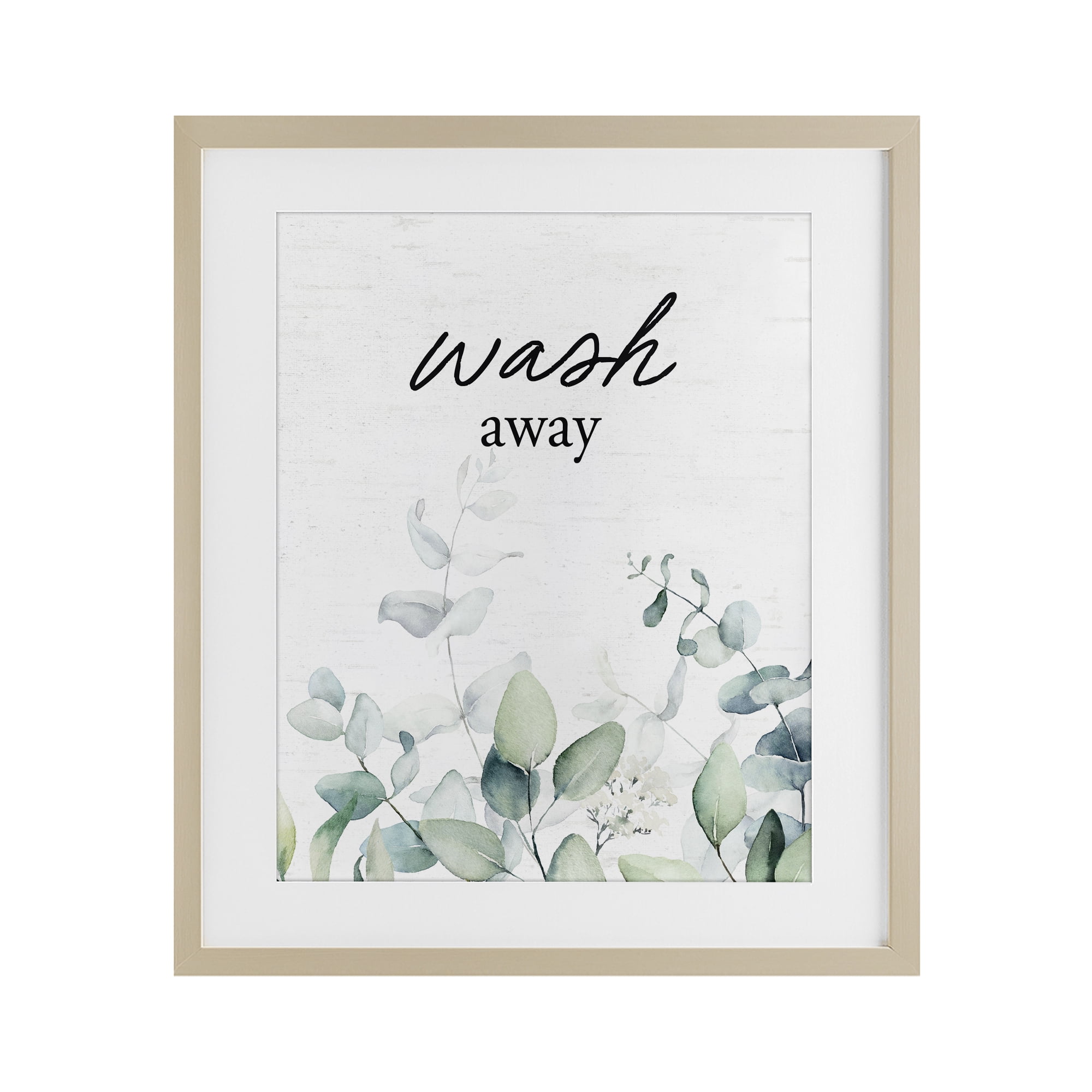 Wash Away Eucalyptus Birch Framed Print Under Glass, design by Lettered and Lined