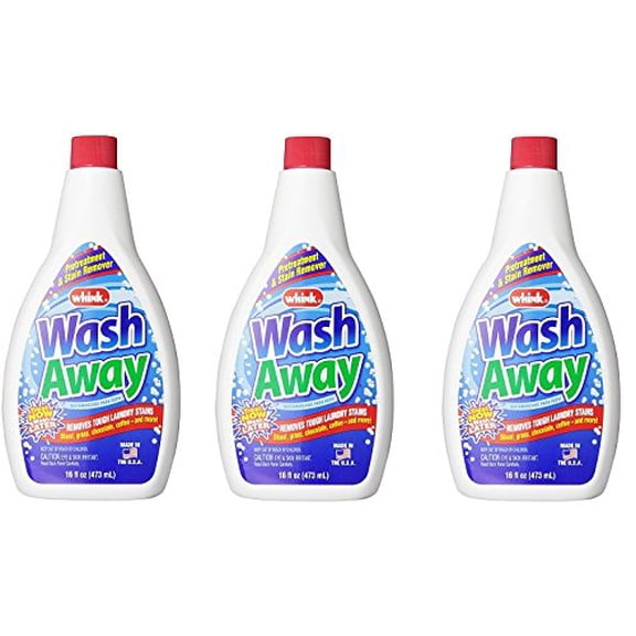 Wash Away Stain Remover, 16 Fl Oz, (Pack of 3) (3-Pack)