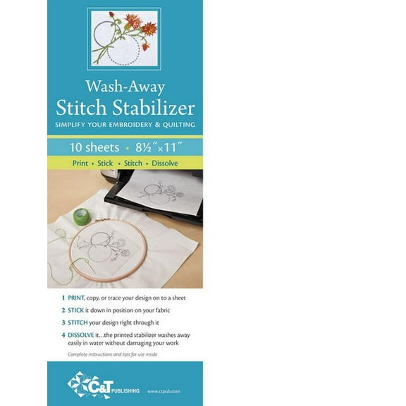 Wash Away Stitch Stabilizer : Simplify Your Embroidery & Quilting: Print, Stick, Stitch & Dissolve (General merchandise)