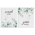 thumbnail image 1 of Stupell Industries Scandinavian Wash Away Your Worries Leaves 2pc Canvas Art Set, 16 x 20 each, by Lettered and Lined, 1 of 7