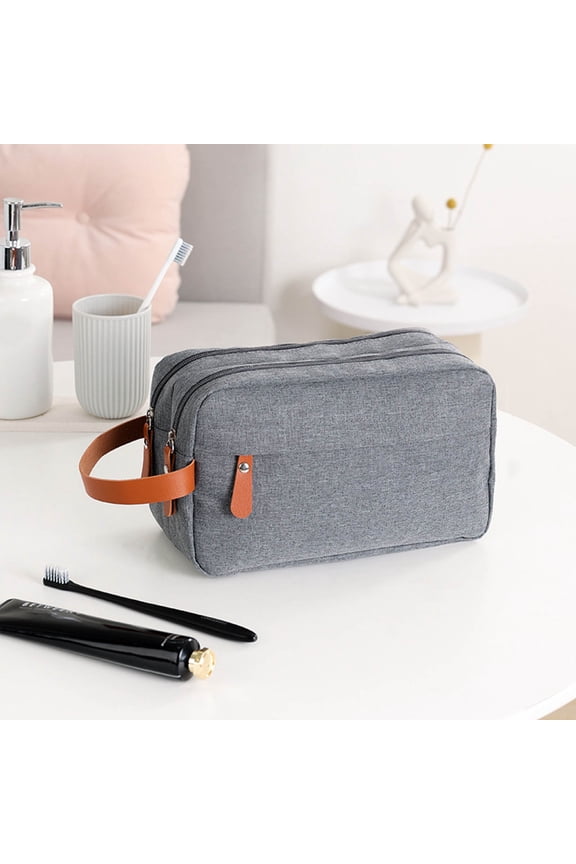 Wash Bag 1PC,Travel Toiletry Bag3.94x9.84x5.91in,Dacron Fabric Hanging Storage Organizer for Men's Grooming Essentials(Gray)