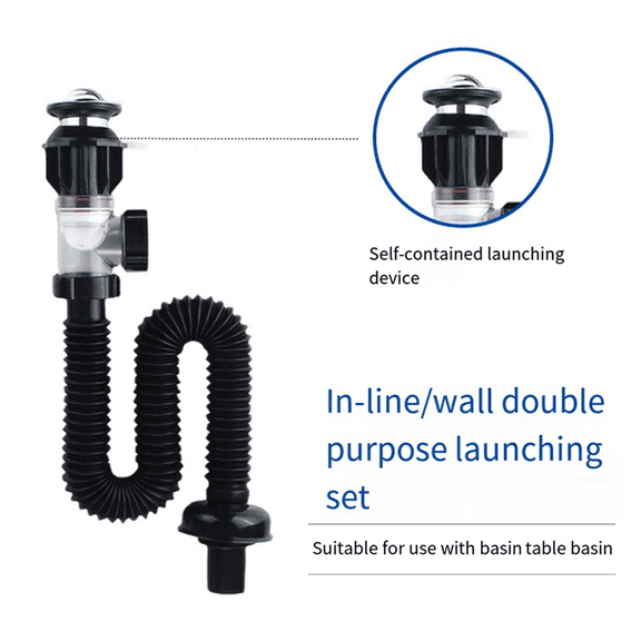 Wash Basin Water Pipe Anti-Odor Anti-Blocking Universal Basin Water Set Washbasin Horizontal Wall Row