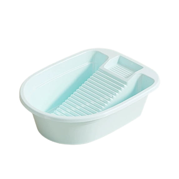 Wash Basin With Built-in Washboard,Multifunctional Portable Rectangular Washing Basin for Laundry Room Bathroom Apartment,Blue