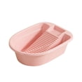 thumbnail image 1 of Wash Basin With Built-in Washboard,Multifunctional Portable Rectangular Washing Basin for Laundry Room Bathroom Apartment,Light-Pink, 1 of 6