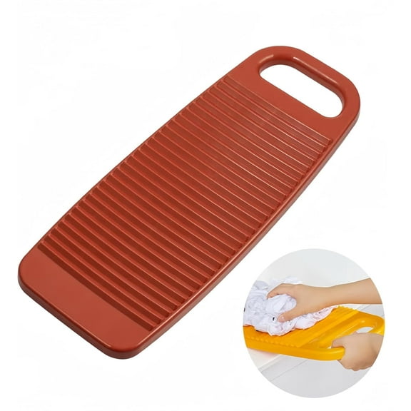 Wash Board for Laundry | Non-Slip & Portable Hand Washing Board | Gentle on Clothes | Perfect for Underwear, Socks, T-Shirts (Red, Medium)