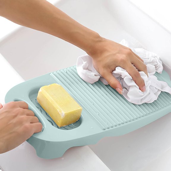 Wash Board, Washboard for Hand Washing Clothes, Plastics Laundry Scrub Board Household With Holder Portable