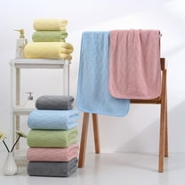 Wash Cloths for Showering,Bath Towels For Bathroom Thick Soft Absorbent Towel Household Wash Face Gift Towel,Microfiber Hand Towels,Coral Fleece Jacquard(Green 1pc 30*14in)