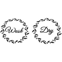 Wash Dry Decals Wall Stickers Laundry Room Decor Vinyl Wall Stickers DIY Quote Wall Art for Family Laundry Shop Home Apartment Laundry Washing Machine Dryer Decals