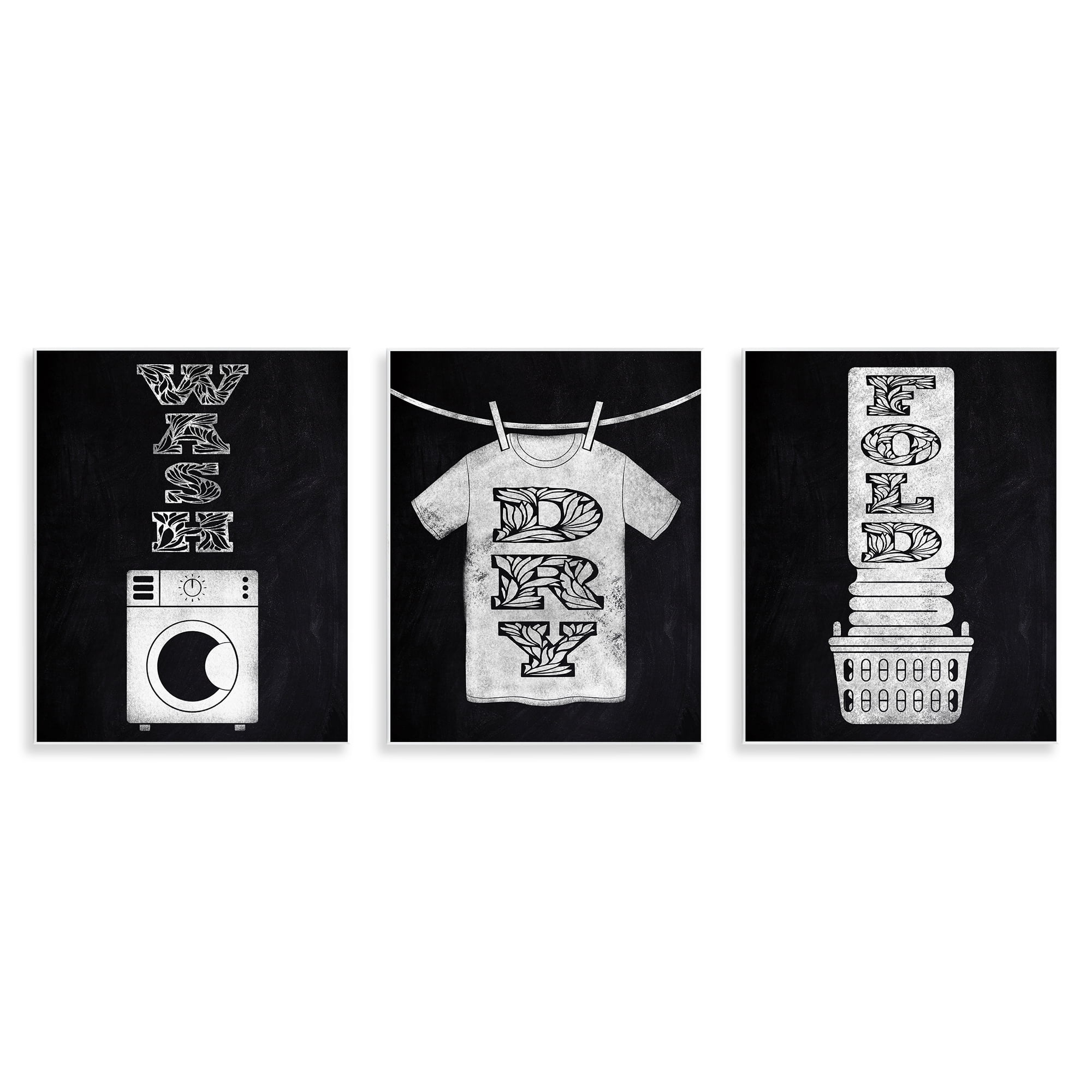 Wash & Dry Ornate Letters 3 Piece Wall Plaque Art Set, design by Marcus Prime
