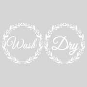 Wash & Dry Quotes Wall Stickers Vinyl Wall Decor Stickers DIY Saying Wall Art Decal Sticker for Laundry Washer Dryer Home Decoration White