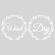 Wash & Dry Quotes Wall Stickers Vinyl Wall Decor Stickers DIY Saying Wall Art Decal Sticker for Laundry Washer Dryer Home Decoration White
