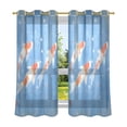 thumbnail image 1 of Wash Koi Pattern Breathable Sheer Curtains 63x52in Soft Light Filtering, UV Protection and Thermal Insulation, 1 of 7