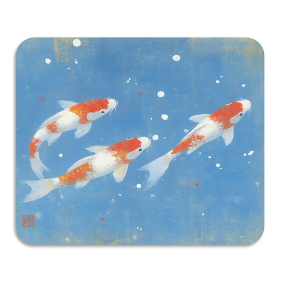 Wash Koi Pattern Diatomaceous Earth Water Absorbent Mat, Anti-Slip Rubber Backing, 15.7" x 11.8"
