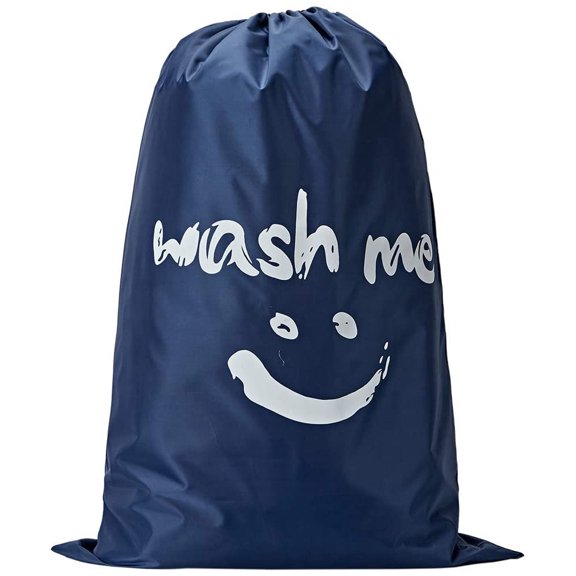Wash Me Laundry Bag, 28x40 inches Rips & Tears Resistant Large Dirty Clothes Storage Bag, Machine Washable, Heavy Duty Laundry Hamper Liner for College Students, Blue